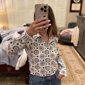 Tory Burch Collared Button Down Shirt Size 6